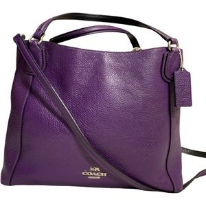 Coach  Square Purple and Black Leather Crossbody Bag